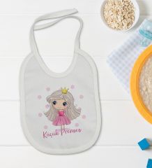 BK Kids Küçük Prenses Tasarımlı Bebek Body Zıbın ve Mama Önlüğü Hediye Seti - Model 1