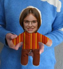 BK Gift Kişiye Özel Fotoğraflı Kostümlü Çocuk Bebek Yastık