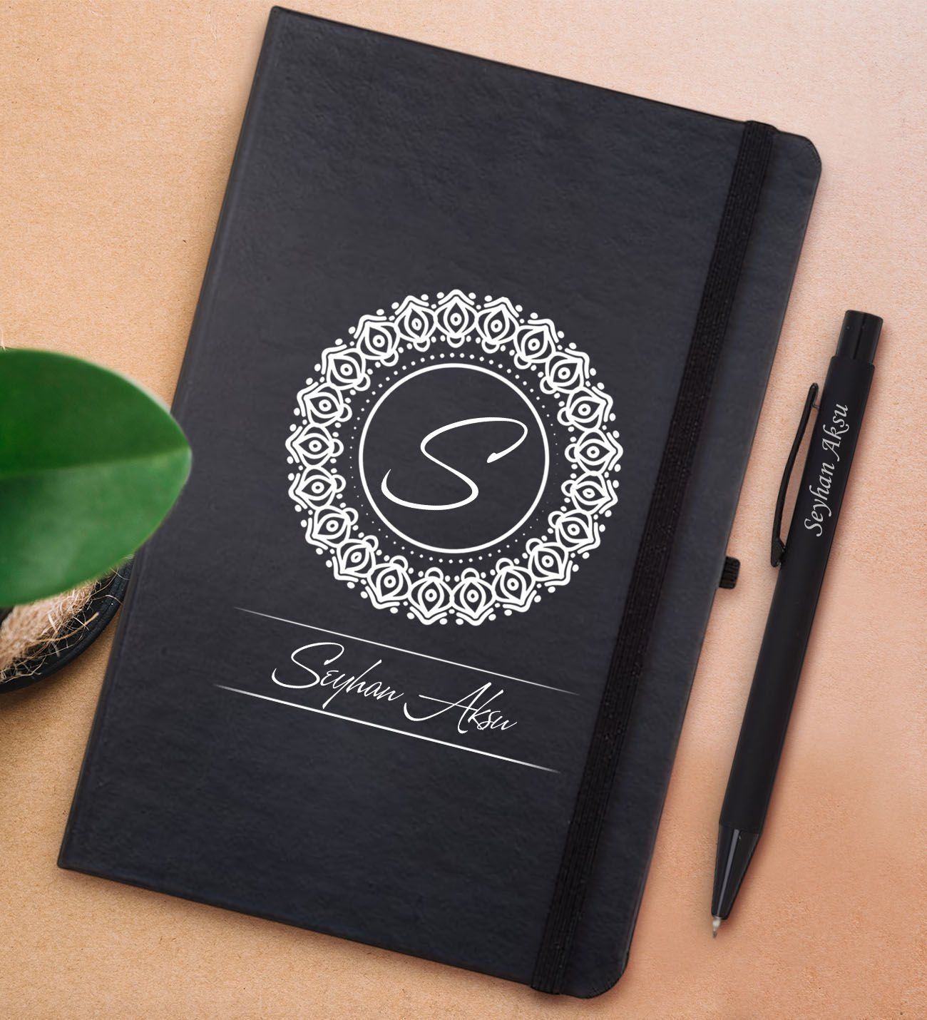 BK Gift Kişiye Özel İsimli Siyah Defter ve Metal Versatil Kalem(0,7 Kurşun) Hediye Seti-2
