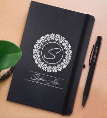 BK Gift Kişiye Özel İsimli Siyah Defter ve Metal Versatil Kalem(0,7 Kurşun) Hediye Seti-2