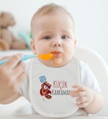 BK Kids Küçük Kahraman Tasarımlı Bebek Body Zıbın ve Mama Önlüğü Hediye Seti - Model 1
