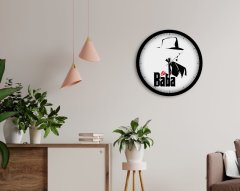 BK Home Godfather Baba Tasarımlı 45cm Ahşap Duvar Saati-16