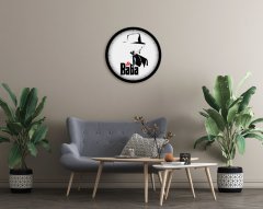 BK Home Godfather Baba Tasarımlı 45cm Ahşap Duvar Saati-16