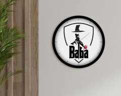BK Home Godfather Baba Tasarımlı 45cm Ahşap Duvar Saati-15