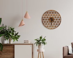 BK Home Dekoratif 45cm Ahşap Duvar Saati-87
