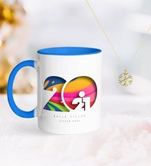 BK Gift Kişiye Özel 2023 Mutlu Yıllar Mavi Kupa ve Kar Tanesi Kolye-11