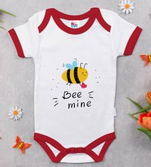BK Kids Be Mine Tasarımlı Kırmızı Bebek Body Zıbın-1