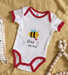 BK Kids Be Mine Tasarımlı Kırmızı Bebek Body Zıbın-1