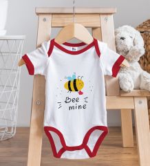 BK Kids Be Mine Tasarımlı Kırmızı Bebek Body Zıbın-1