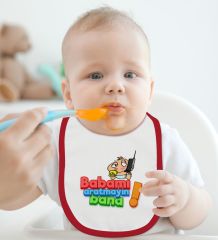 BK Kids Babamı Aratmayın Bana Tasarımlı Kırmızı Bebek Mama Önlüğü-1