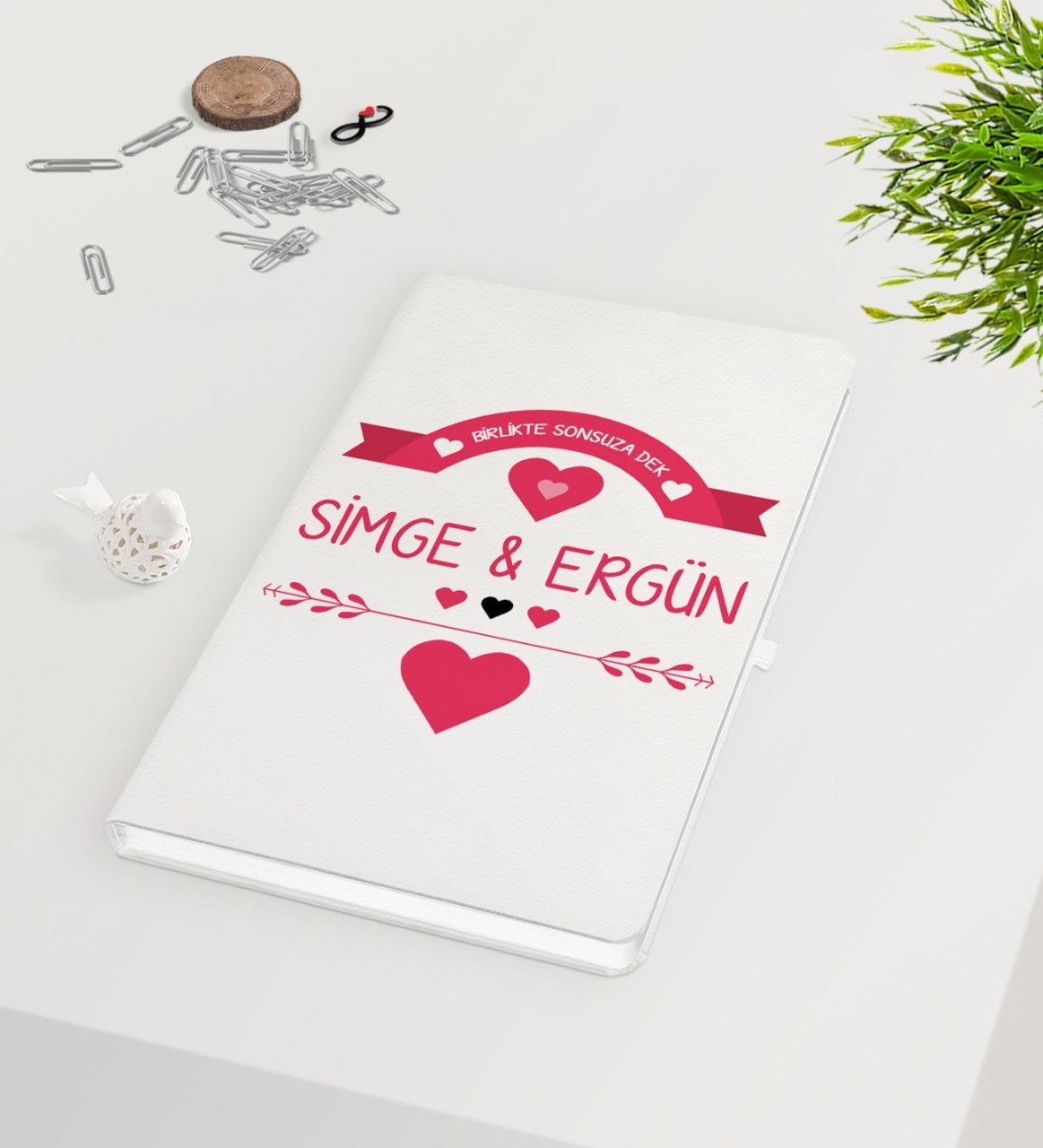 Kişiye Özel Sevgililer Günü Beyaz Defter-51