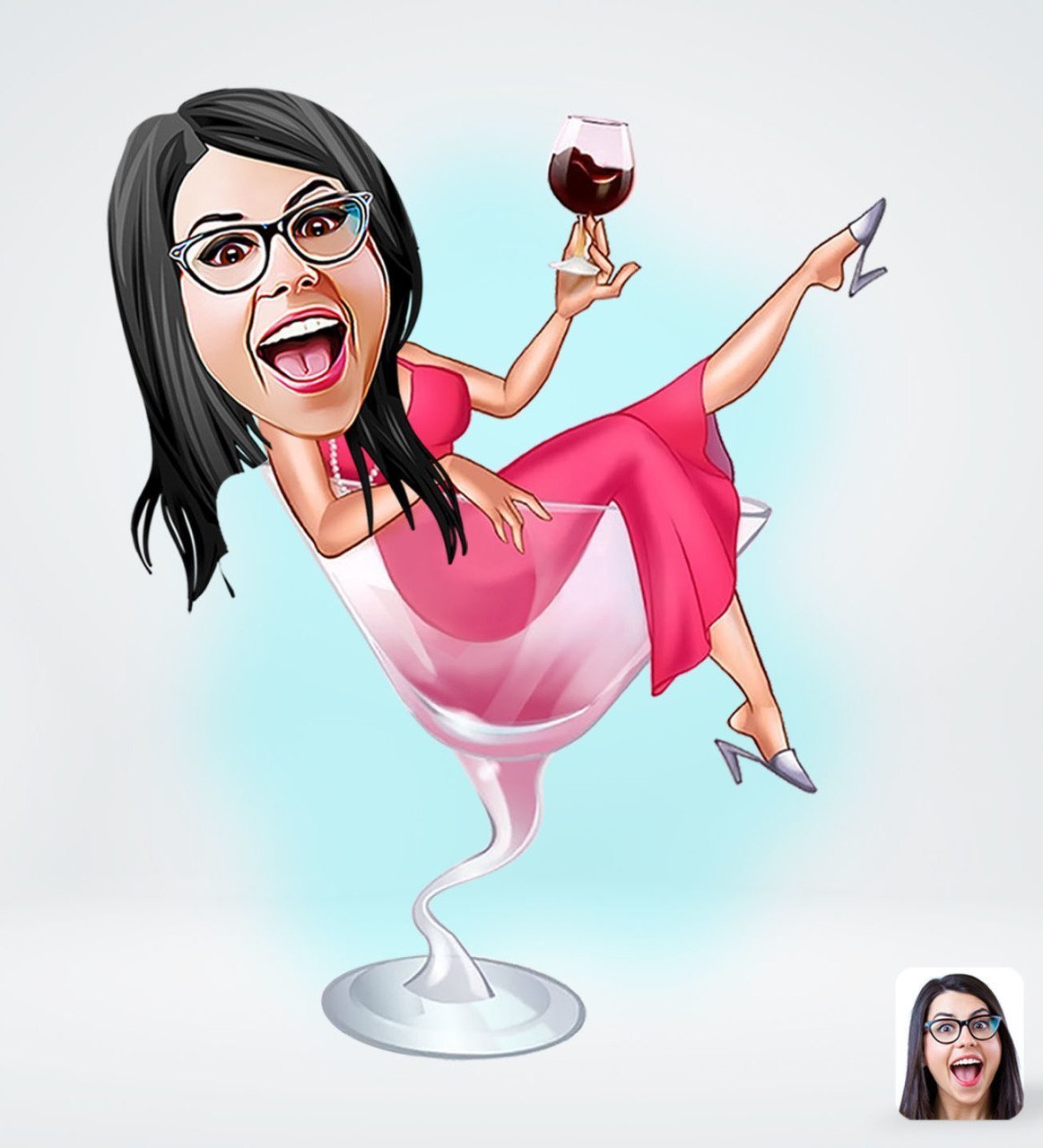 Kişiye Özel Kadın Patroniçe Tasarımlı Dijital Karikatür-1