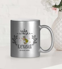 Kişiye Özel Yılın En İyi Kaynanası Gümüş Yaldızlı Kupa Bardak
