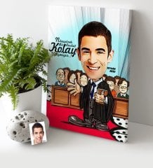 Kişiye Özel Bay Avukat Karikatür Kanvas Tablo (30 x 50 cm.) 2