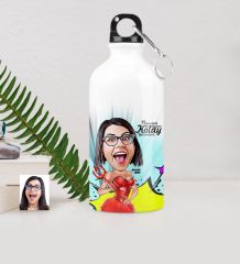 Kişiye Özel Bayan Karikatürlü Metal Suluk (500 ml.) 4