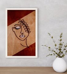 BK Home Minimalist Woman Dekoratif Ahşap Beyaz Çerçeveli Tablo-2