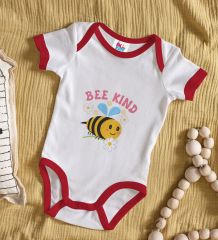 BK Kids Be Kind Tasarımlı Kırmızı Bebek Body Zıbın-1