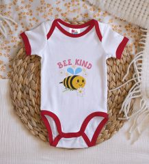 BK Kids Be Kind Tasarımlı Kırmızı Bebek Body Zıbın-1