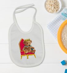 BK Kids Kral Tasarımlı Bebek Body Zıbın ve Mama Önlüğü Hediye Seti - Model 1
