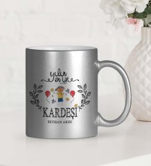 Kişiye Özel Yılın En İyi Kardeşi Gümüş Yaldızlı Kupa Bardak - 2