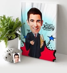 Kişiye Özel Bay Avukat Karikatür Kanvas Tablo (30 x 50 cm.) 1