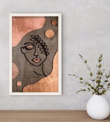 BK Home Minimalist Woman Dekoratif Ahşap Beyaz Çerçeveli Tablo-1