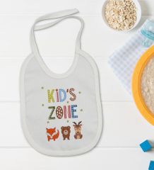 BK Kids Kids Zone Tasarımlı Bebek Body Zıbın ve Mama Önlüğü Hediye Seti - Model 1