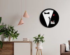 BK Home Godfather Baba Tasarımlı 45cm Ahşap Duvar Saati-2