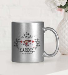 Kişiye Özel Yılın En İyi Kardeşi Gümüş Yaldızlı Kupa Bardak - 1