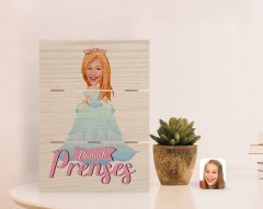Kişiye Özel Pamuk Prenses Karikatürlü Otantik Masaüstü Ahşap Palet Çerçeve-4