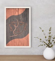 BK Home Minimalist Art Dekoratif Ahşap Beyaz Çerçeveli Tablo-4