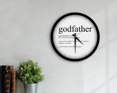 BK Home Godfather Baba Tasarımlı 45cm Ahşap Duvar Saati-1
