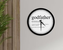 BK Home Godfather Baba Tasarımlı 45cm Ahşap Duvar Saati-1