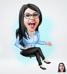 Kişiye Özel Kadın Patron Tasarımlı Dijital Karikatür-5