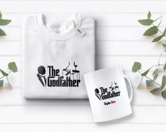 Kişiye Özel The Godfather Tasarımlı Beyaz Tişört ve Kupa Seti-1