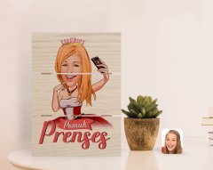 Kişiye Özel Pamuk Prenses Karikatürlü Otantik Masaüstü Ahşap Palet Çerçeve-3