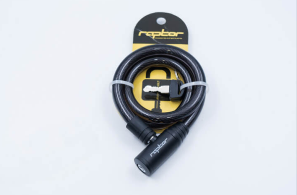 RAPTOR - Halat Kilit - 12x80 Anahtarlı Siyah