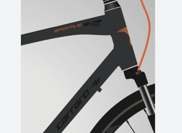 CARRARO SPORTIVE 227C 28'' 18-V HD 45cm KADRO MAT ANTRASİT-SİYAH-TURUNCU BİSİKLET