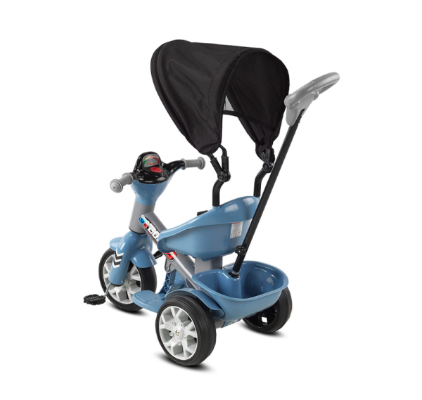 BABYHOPE BOBO İTMELİ ÜÇTEKER MAVİ-GRİ BİSİKLET