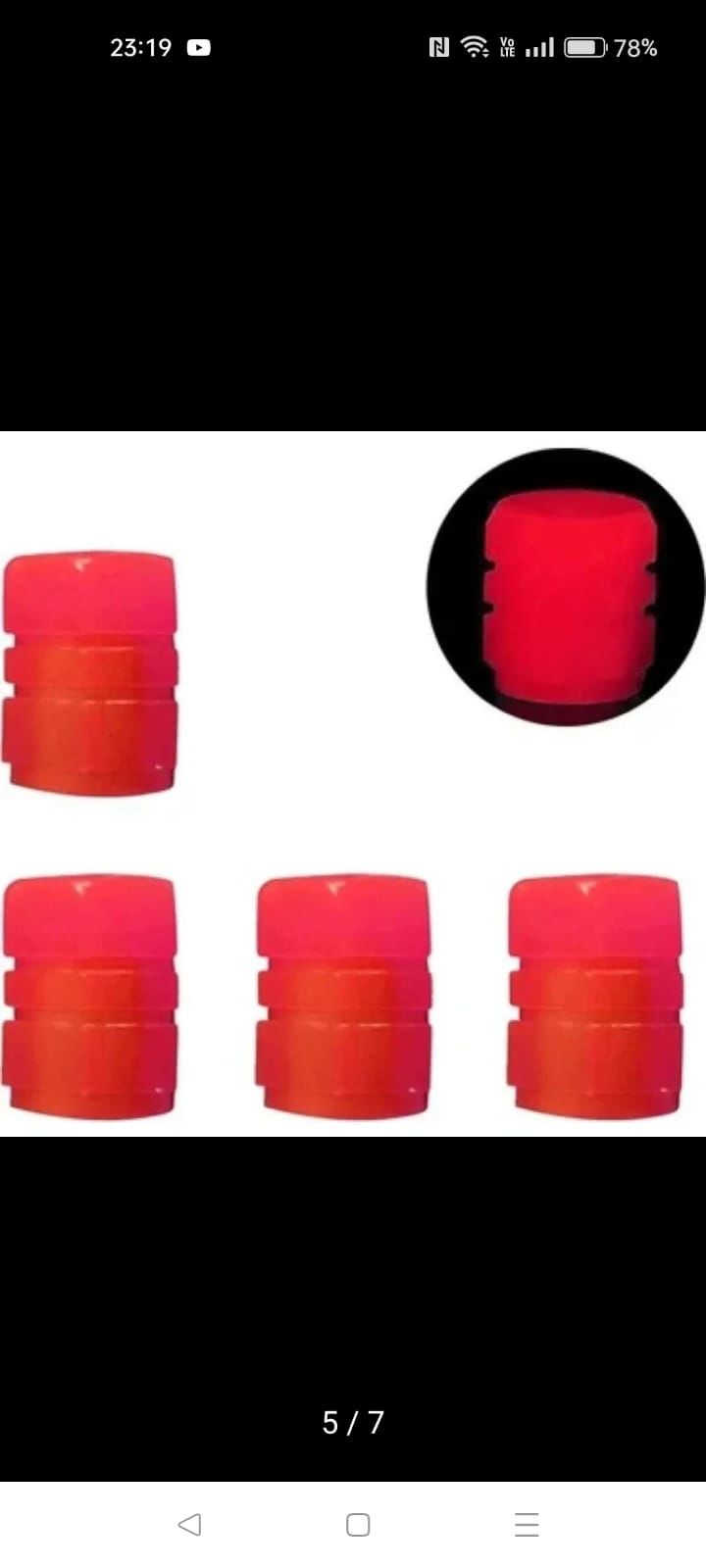 BİSİKLET-MOTOSİKLET SİBOP KAPAĞI KIRMIZI FOSFORLU 4 ADET