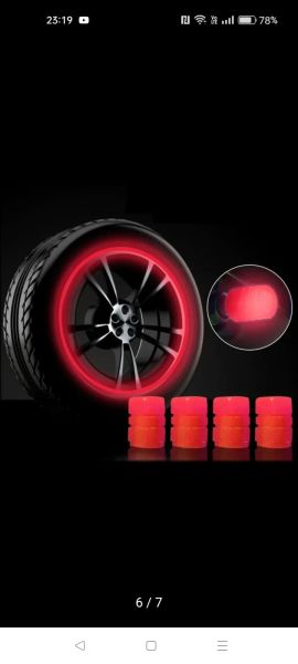 BİSİKLET-MOTOSİKLET SİBOP KAPAĞI KIRMIZI FOSFORLU 4 ADET
