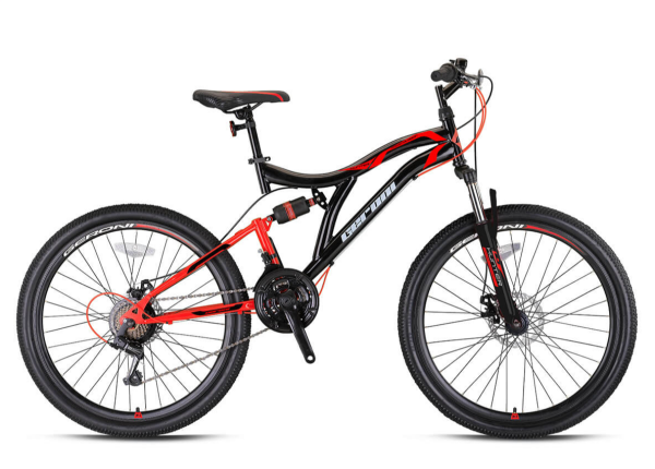 GERONİ HUNTER MD 24 JANT 15cm KADRO SİYAH-KIRMIZI BİSİKLET