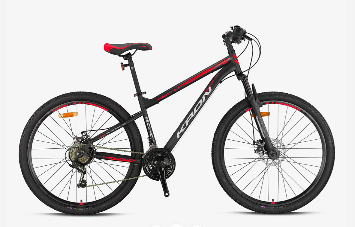KRON VORTEX 4.0 MD 27,5 JANT 15cm KADRO SİYAH-KIRMIZI BİSİKLET