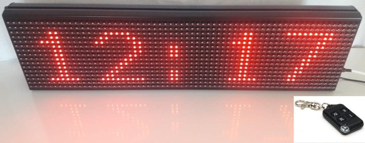 UZAKTAN KUMANDALI DİJİTAL SAAT TERMOMETRE LED PANOSU-MOD SEÇİMLİ