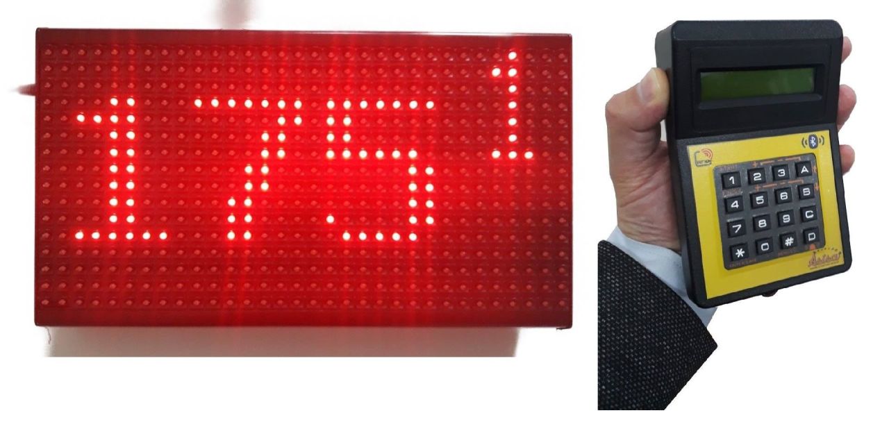 KABLOSUZ MÜŞTERİ ÇAĞRI SİSTEMİ 16X32CM- ÇİFT YÜZLÜ LED PANO