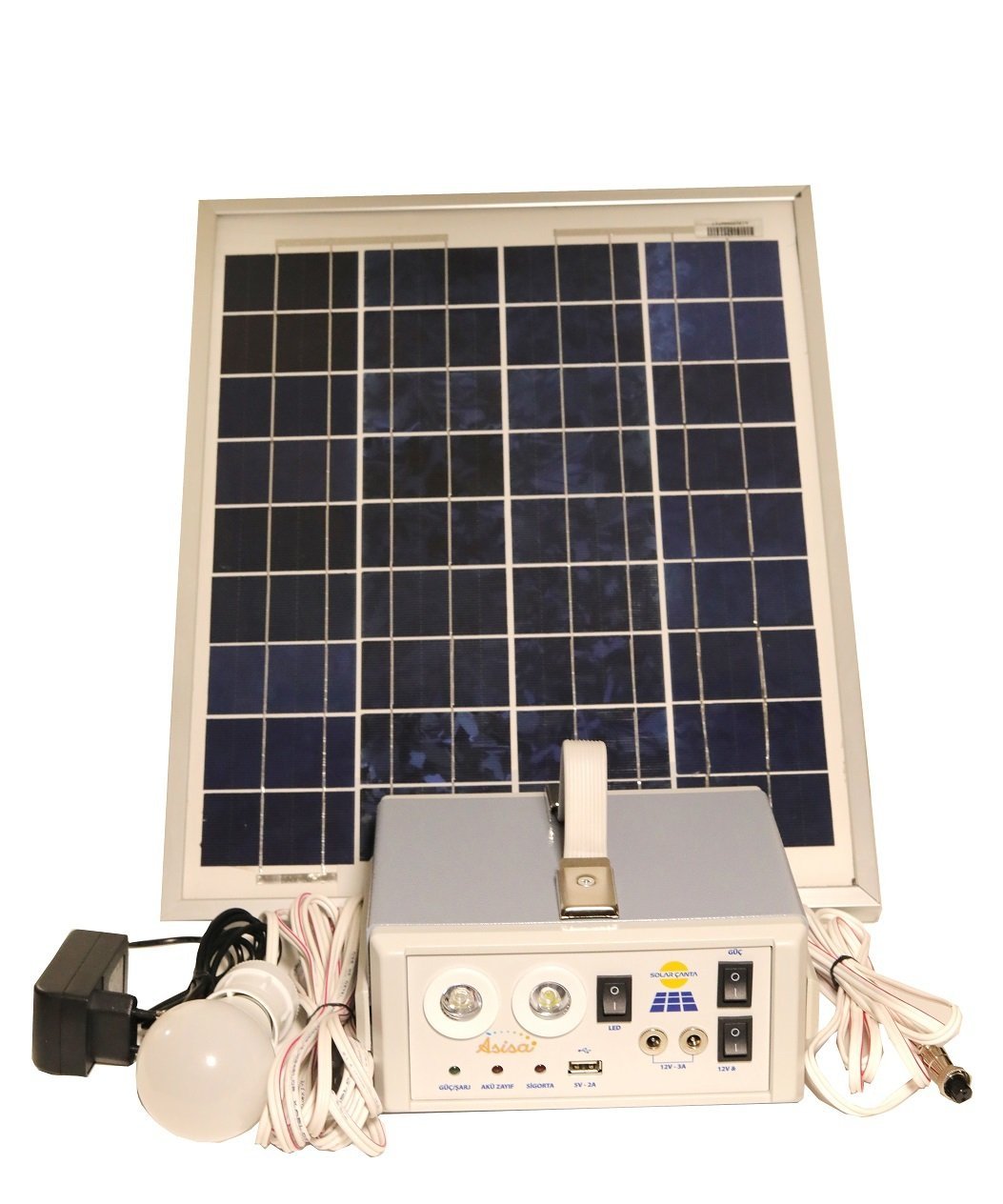 GÜNEŞ ENERJİLİ AYDINLATMA ve TELEFON ŞARJ ÇANTASI- LİTYUM AKÜLÜ