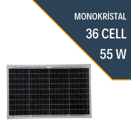 55W MONOKRİSTAL GÜNEŞ PANELİ