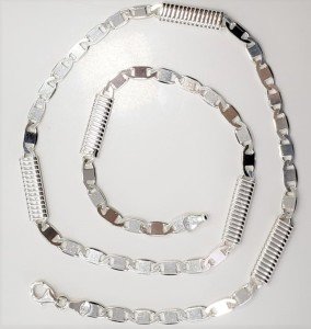 Parçalı Ezme Model Gümüş Zincir Kolye