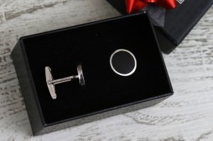 Yuvarlak Model Gümüş Kol Düğmesi