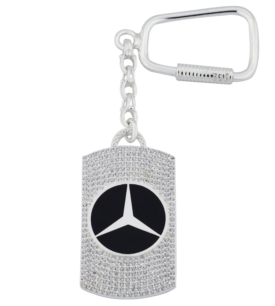 Beyaz Mercedes Gümüş Anahtarlık